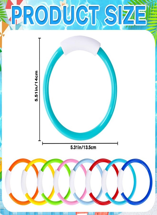 Vellibring 8PCS Pool Diving Swim Toys Colorful Underwater Training Sinking Throwing Dive Rings for Kids Summer Pool Swimming Party Favor Games - Image 2